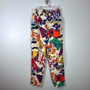 Mondi Vintage All Over Print 80s, 90’s Hip Hop Womens Pants Flag/Crest Size 4